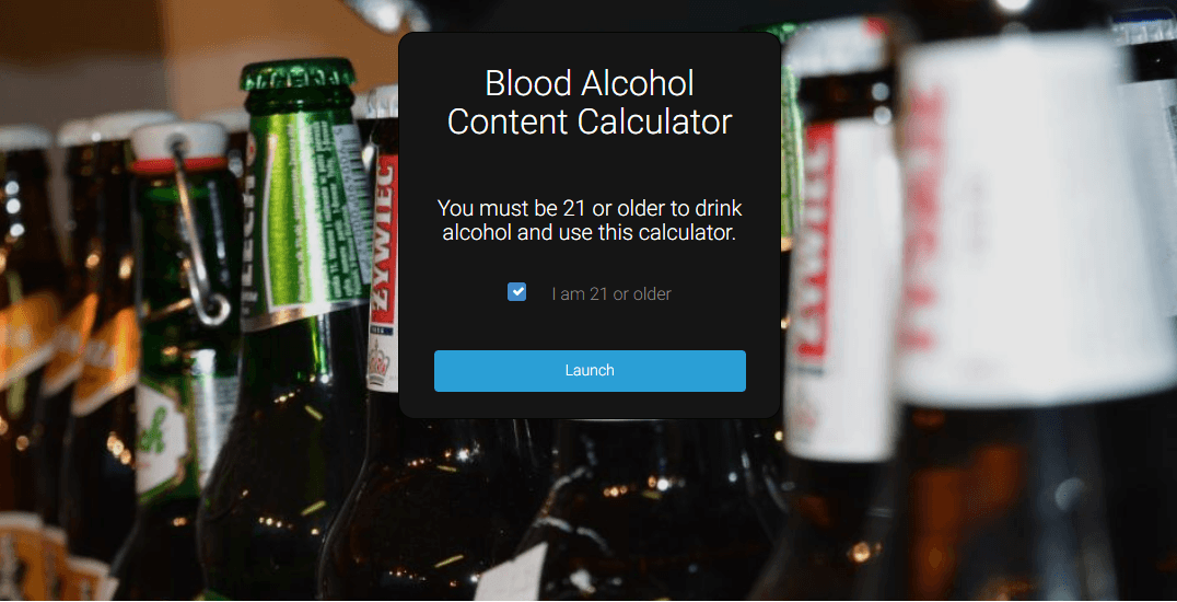 Blood Alcohol Content Calculator