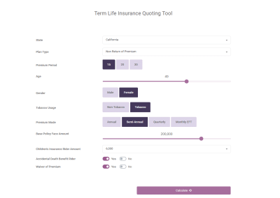 Term Life Insurance Quoting Tool