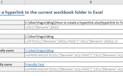 How to create a hyperlink to the current workbook folder in Excel