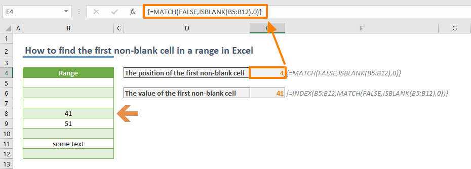 How To Find The First non blank Cell In A Range In Excel 