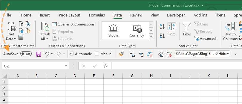 Hidden Commands in Excel 03