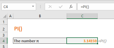 Excel PI Function 01