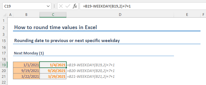 rounding date to next specific weekday