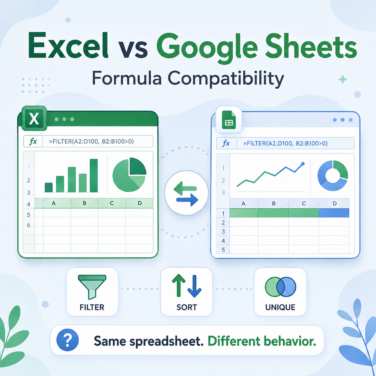 Excel vs Google Sheets Formula Compatibility: The Complete Guide